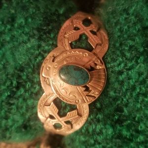 Vintage silver and turquoise cuff bracelet